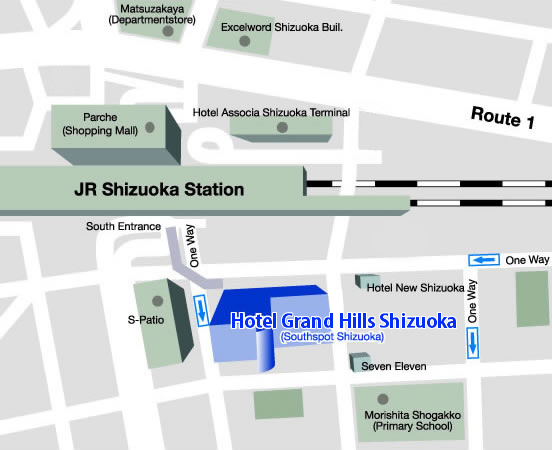 HOTEL GRAND HILLS SHIZUOKA MAP